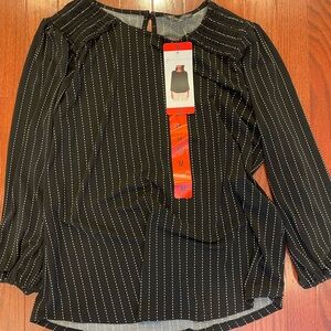 Black and White Striped Women's Top